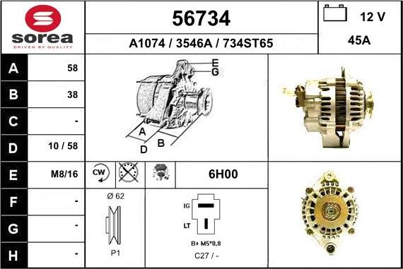 EAI 56734 - Alternatore autozon.pro