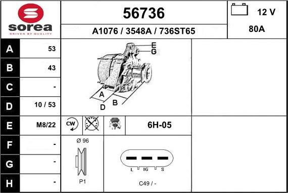 EAI 56736 - Alternatore autozon.pro