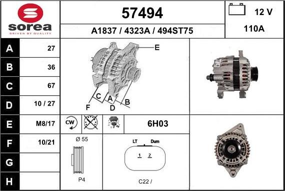 EAI 57494 - Alternatore autozon.pro