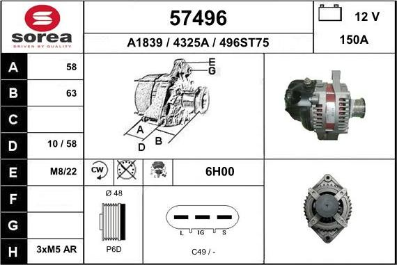 EAI 57496 - Alternatore autozon.pro