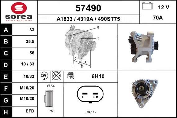 EAI 57490 - Alternatore autozon.pro