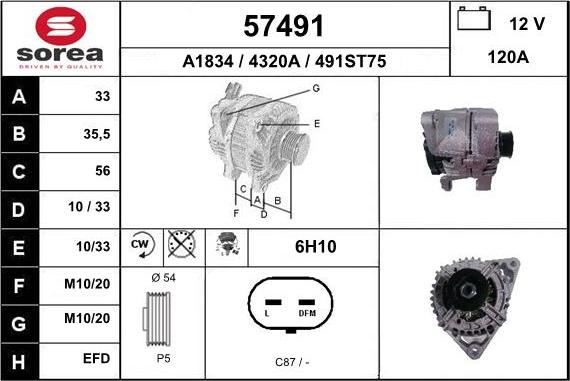 EAI 57491 - Alternatore autozon.pro