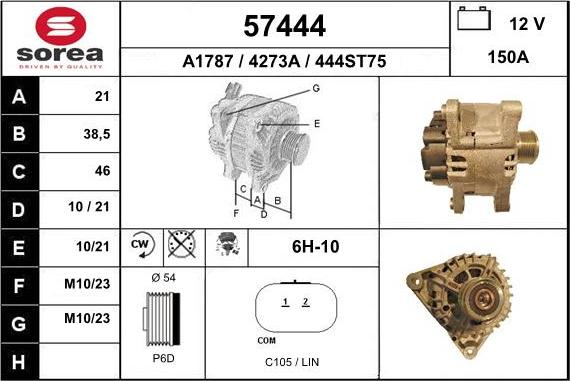 EAI 57444 - Alternatore autozon.pro