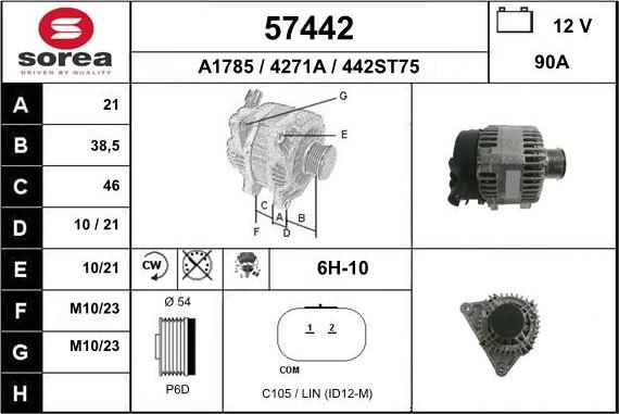 EAI 57442 - Alternatore autozon.pro