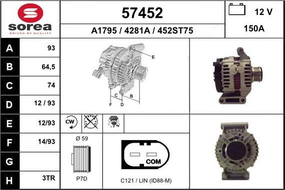 EAI 57452 - Alternatore autozon.pro