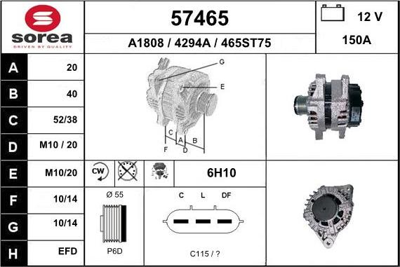 EAI 57465 - Alternatore autozon.pro