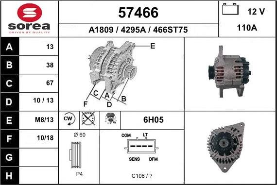 EAI 57466 - Alternatore autozon.pro