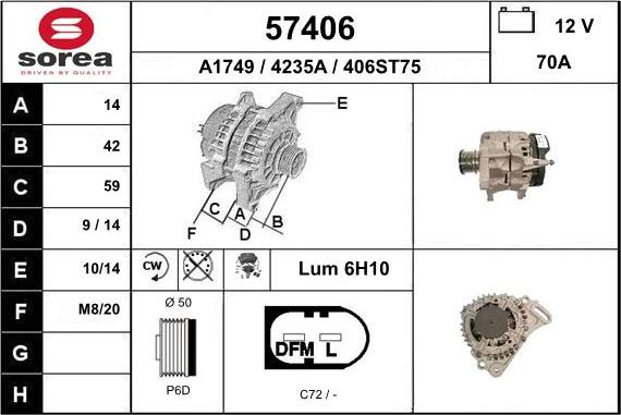 EAI 57406 - Alternatore autozon.pro