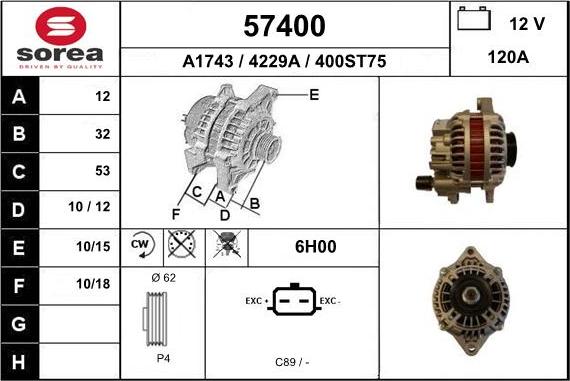 EAI 57400 - Alternatore autozon.pro