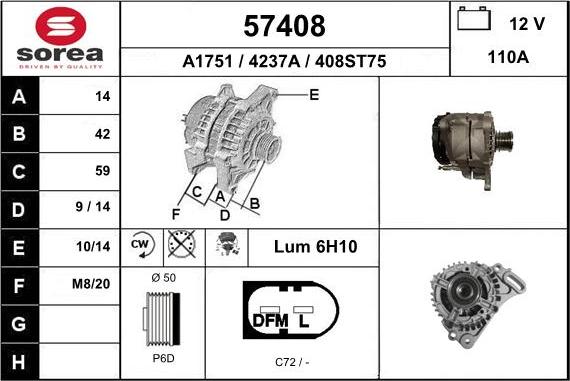 EAI 57408 - Alternatore autozon.pro