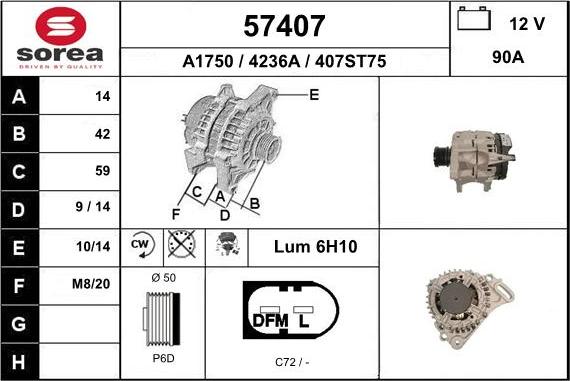 EAI 57407 - Alternatore autozon.pro