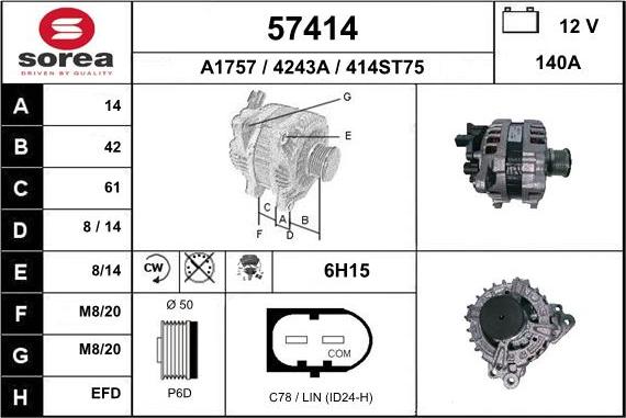 EAI 57414 - Alternatore autozon.pro