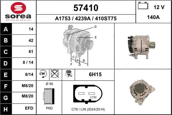 EAI 57410 - Alternatore autozon.pro