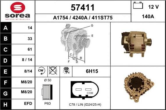 EAI 57411 - Alternatore autozon.pro