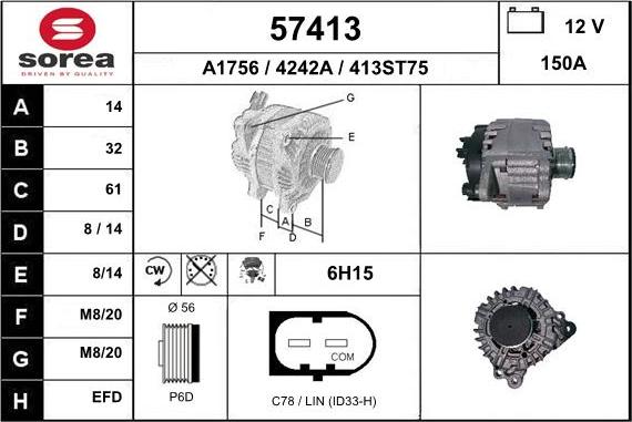 EAI 57413 - Alternatore autozon.pro