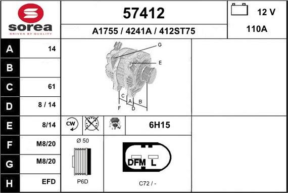 EAI 57412 - Alternatore autozon.pro