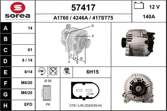 EAI 57417 - Alternatore autozon.pro