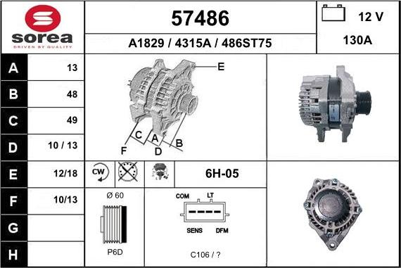 EAI 57486 - Alternatore autozon.pro