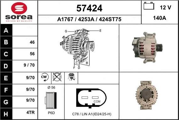 EAI 57424 - Alternatore autozon.pro