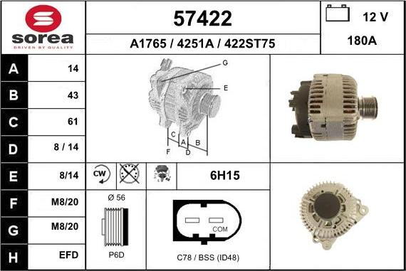 EAI 57422 - Alternatore autozon.pro