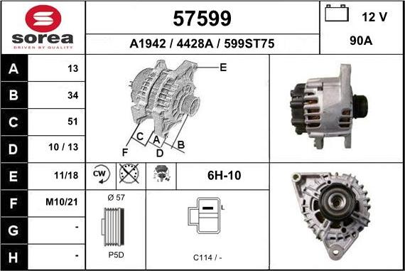 EAI 57599 - Alternatore autozon.pro