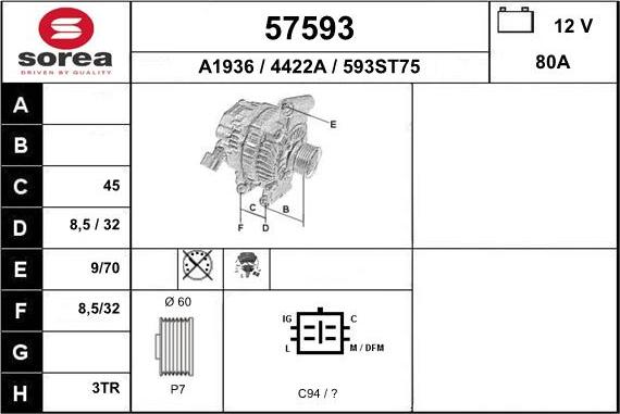 EAI 57593 - Alternatore autozon.pro