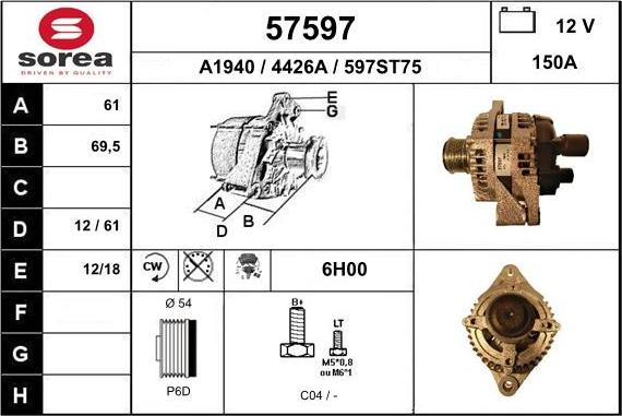 EAI 57597 - Alternatore autozon.pro