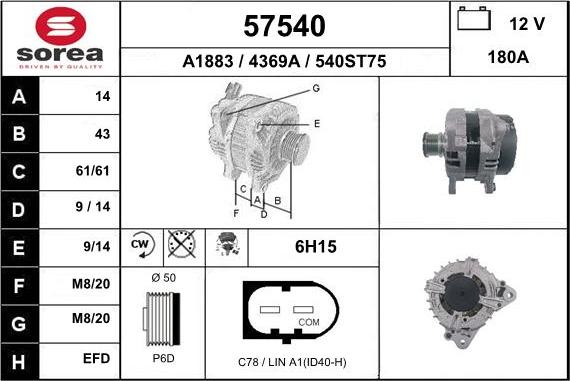 EAI 57540 - Alternatore autozon.pro