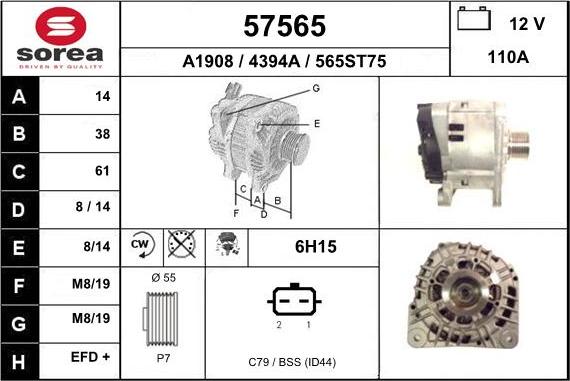 EAI 57565 - Alternatore autozon.pro