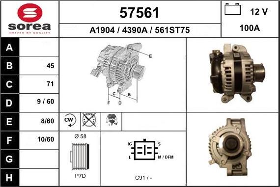 EAI 57561 - Alternatore autozon.pro