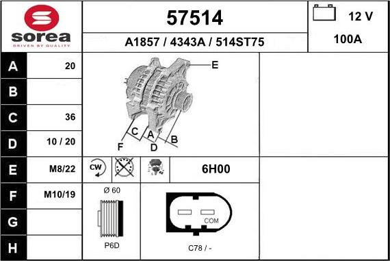 EAI 57514 - Alternatore autozon.pro