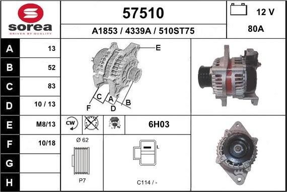 EAI 57510 - Alternatore autozon.pro