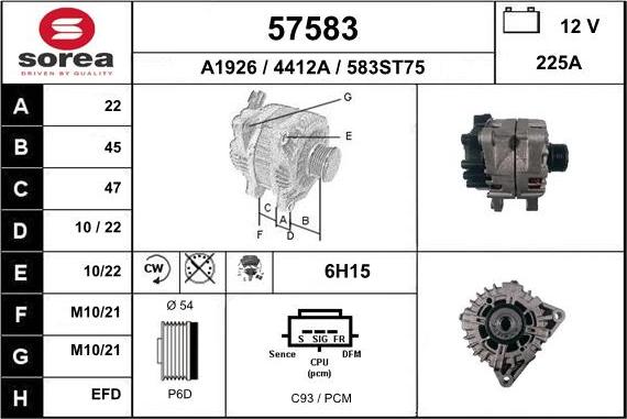 EAI 57583 - Alternatore autozon.pro