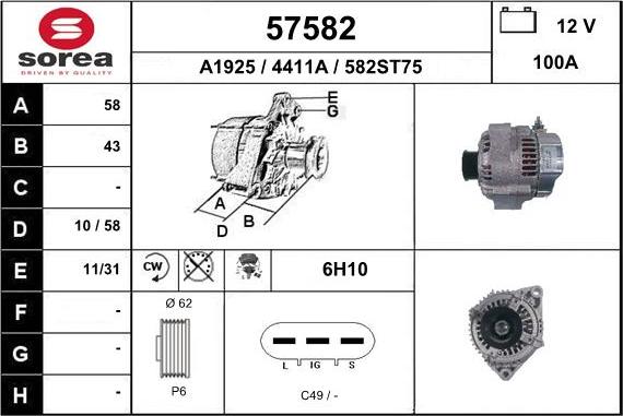 EAI 57582 - Alternatore autozon.pro