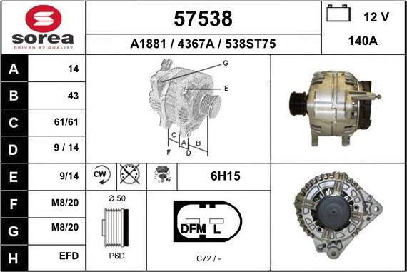 EAI 57538 - Alternatore autozon.pro