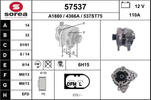 EAI 57537 - Alternatore autozon.pro