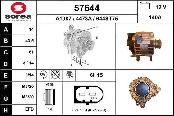 EAI 57644 - Alternatore autozon.pro