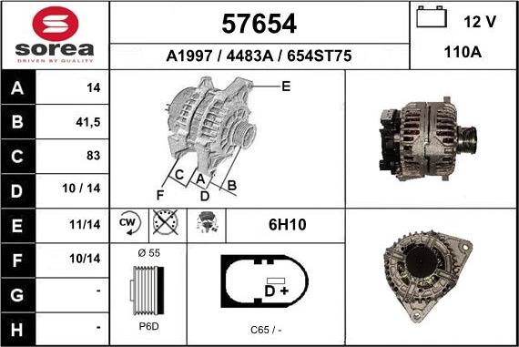 EAI 57654 - Alternatore autozon.pro