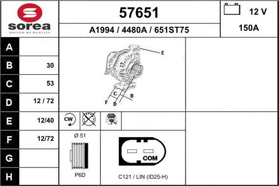 EAI 57651 - Alternatore autozon.pro