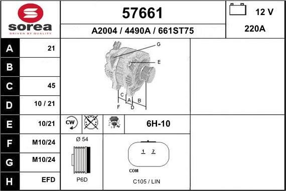 EAI 57661 - Alternatore autozon.pro