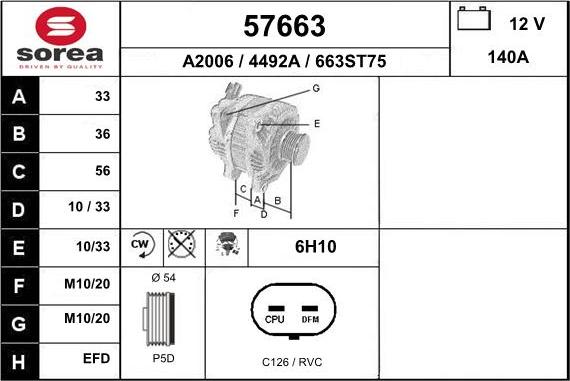 EAI 57663 - Alternatore autozon.pro