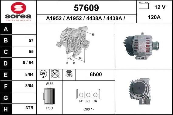 EAI 57609 - Alternatore autozon.pro