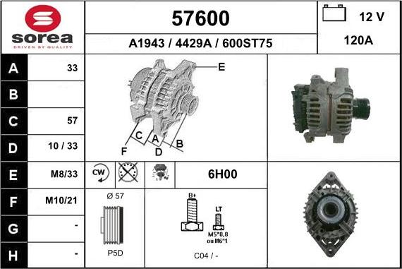 EAI 57600 - Alternatore autozon.pro