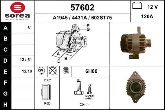 EAI 57602 - Alternatore autozon.pro