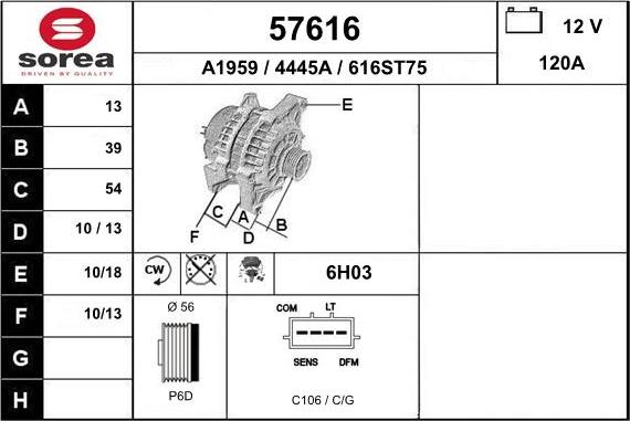 EAI 57616 - Alternatore autozon.pro