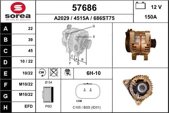 EAI 57686 - Alternatore autozon.pro