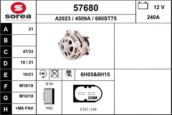 EAI 57680 - Alternatore autozon.pro