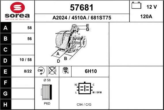 EAI 57681 - Alternatore autozon.pro