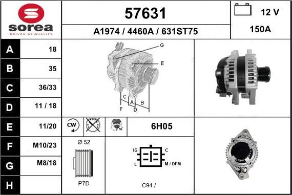 EAI 57631 - Alternatore autozon.pro