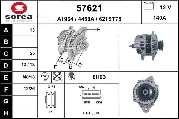 EAI 57621 - Alternatore autozon.pro